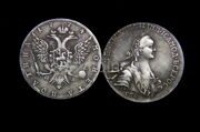 Монета полтина 1774 год ФА Екатерина 2