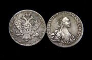 Монета полтина 1766 год АШ Екатерина 2
