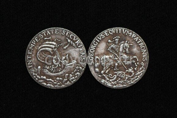 Венгерский токен 1645-1690гг. Апостолы с Иисусом в лодке на Галилейском море серебро