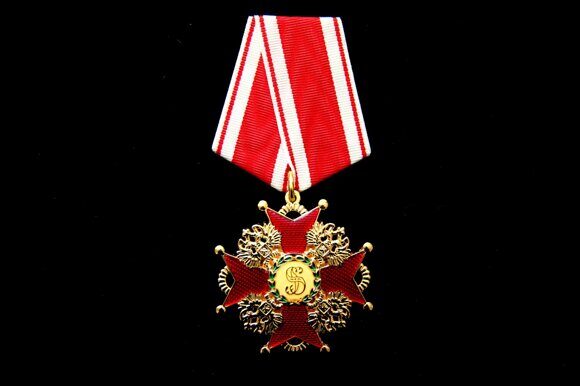 КК16 Знак ордена Святого Станислава на колодке с лентой, муляж 1