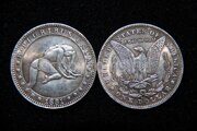 1 доллар 1881 года Хобо никель Hobo Nickel 5