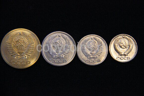 Набор копий монет СССР 1965 года 5,10,15,20 копеек 2