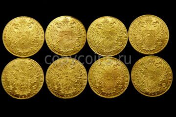 4 золотых дуката 1873-1882 год Австрия 6 монет набор 1