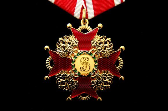 КК16 Знак ордена Святого Станислава на колодке с лентой, муляж 2