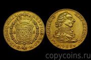 2 эскудо 1788 года Испания Карл 3 золото